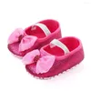 First Walkers Infant Girls Indoor Suola morbida Cute Bowknot Princess Shoes Baby Walking Tinta unita Fondo