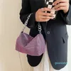 디자이너-도 가방 여성 패션 밝은 드릴 크로스 바디 리벳 크로스 바디 백 휴대용 여성 가방