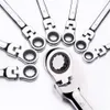 New 1PC Ratchet Spanner Flexible Head Ratchet Metric Spanner Open End and Ring Wrenches Tool 6-15mm mechanical tools