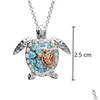 Bijoux Mode Mignon Plage Tortue Collier Boucles D'oreilles Bague Ensemble Femmes Banquet Accessoires Saint Valentin Cadeaux Romantiques Drop Delivery W Dh7Se