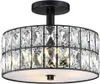 Chandeliers Farmhouse Drum Semi Flush Mount Close To Ceiling Lamp Fixture For Living Room Dining Bedroom Kitchen Island