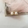 Au750 Genuine Freshwater Pearl Pink Solid Stud Earrings Gold Fine Jewelry For Women
