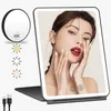 Compact Mirrors LED Makeup Mirror 10x Magnifying Mirror with Lights Portable Foldable Travel Desk Vanity Table Bath Bedroom Mirrors Makeup Tools 231124