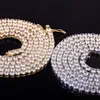 Strängar Strings Gold Color Tennis Chain 4mm 5mm 6mm One Row Zircon Necklace Link för män Kvinnor Hip Hop Jewelry 230424
