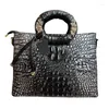 Evening Bags Bag 2023 Women's Genuine Leather European And American Fashion Shoulder Crocodile Pattern Handbag