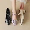 Dress Shoes Metal Design Natural Genuine Leather Women Heels Pure Colour Fashion Sexy Club Party Wedding High Heel Easy To Walk