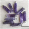 Charms Charms Amethyst Naturalny kwarc róża biały kryształowy fluoryt labradoryt kamienny filar wisiorek do biżuterii Making 39 mm Hjewelry Dr Dhgbm