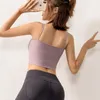 Completo da yoga Reggiseno sportivo da donna sexy con collo piatto Solid Gym Sun-top Top sportivo ad alto impatto per allenamento fitness Abbigliamento da corsa