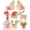 Hair Accessories 40pcs Boutique christmas hair accessories unicorn accessory antler Headwrap Cute christmas Accessory No Hair bows No Hair clip 231124