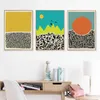 Papéis de parede de meados do século Modern Modern Color Blocks Line Poster Canvas Pintura Arte da parede Impressão da impressão Sala de estar Interior Decoração J230224