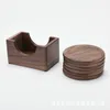 Maty stołowe 6PCS/SET klasyczne okrągłe drewniane podkładki odporne na ciepło narzędzie kuchenne do miski