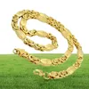 Sunnerlees Fashion Jewelry Rostfritt stål Necklace 6mm 8mm 11mm Gold Color Box Byzantine Link Chain for Mens Womens SC44 N4552791
