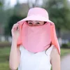 Wide Brim Hats Women Sun Hat Multi Function Anti-UV Summer Lady Visor Cap Female Neck Protect Riding Hunting OutdoorWide Oliv22