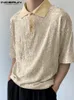 Polos masculinos casuais simples estilo tops incerun lapul lapin blusa elegante masculina festa de manga curta camisetas s-5xl 230424