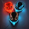 Máscaras de festa Chegada Halloween Máscara Horror Venom LED Luminous Cosplay Traje Maquiagem Prom 231124