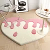 Teppiche Wohnzimmer Teppich Mode Minimalistisch Niedlich Pfirsich Herz Bedruckt Speziell geformter Plüschteppich IG Home Dekoration Flauschige Schlafzimmermatte 231124