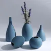 Vases Bleu noir gris 3 couleurs européen moderne Vases en céramique givrée récipient à fleurs Vase de table ornements de maison ameublement Art203A