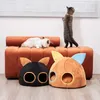 Kennele Pióry Cat Bed Cave Wygodne części zamknięte hodowlę usuwającego Elf Elf Namiot Namiot mylny pad gniazda Pet Sleeping 231124