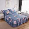 Кровать юбка 3pcs Printed Beding Set Set Soft Bent Юбка с наволочками для посредников