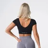 Bras Nvgtn spokojny bezszwowy stanik trening damskich uprawek oddychające koszulki Fitness Gym Tshirts Padding Athletics Sports