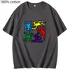 女性のTシャツK-Keith H-HaringTシャツ100％コットンティーシャツ漫画/コミックTシャツの男性ソフトサマーシャツハラジュクカジュアルファッション婦人服