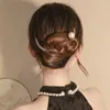 Hair Clips Chinese Style Retro Moon Pearl Sticks Hairpin Trendy Personality Female First Quarter Updo Metal Accessories