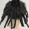 Raiz de cabelos de cabelo virgem da Virgem Malásia Raiz Afro Afro Curl Black Dreadlocks Toupee 8x10 Unidade de renda completa para homens negros