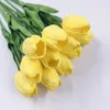 Fiori decorativi 31pcs/Lot Mini PU Tulip Artificial Wedding Decor Bouquet da sposa Tocco reale per la festa a casa