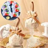 Gift Wrap 2PCS Wedding Candy Box Christmas Packaging Canvas Bag Festival Blessing Drawstring Bags Home Holiday Party DIY Decor
