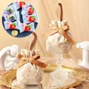 Hediye sargısı 2pcs Düğün Şeker Kutusu Noel Ambalaj Tuval Çanta Festivali Blessing Drawstring Çantalar Ev Tatil Partisi Diy Dekor