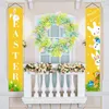 Decoratieve bloemen delicate hangende krans po prop eenvoudig om paaskleurig lint hanger te hangen vakanties accessoire