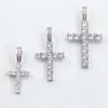 Modedesign 925 silver 3mm-5mm bred Gra Moissanite Diamond Cross Pendant Rapper Style Hiphop smycken