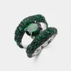 Ringos de cluster Amorita Boutique Luxry Jewelry Acessórios Olhos moldam a festa do anel categorial para Lady Girl Gift