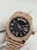 2 style męskie zegarki 228345 Diamentowa ramka randka męska zegarek automatyczny ruch 40 mm różowe złoto bransoletka stalowa podmokra