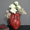 Vaso de flores em formato de coração, estilo nórdico, vaso de resina seca, arte, escultura, planta de mesa para decoração de casa, ornamento, presentes2278