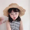 Baby Petal Brim Straw Woven Hat Sun Protection Lace Cap Kinder Mädchen Princess Collapsible Beach Cute Infant Bucket Hats GC2070