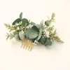 Décorations de Noël à la main Greenery Eucalyptus Peigne à cheveux de mariée Mariage Boho Headpiece Romantique Fleur séchée pour demoiselles d'honneur 231123