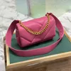 Cadena de alta calidad Mini Crossbody Bolse para mujeres Bolsa de aleta de cuero nappa Cierre magnético de cabeza de serpiente en bolso de hombro de diseñador de latón chapado en oro con paquete completo