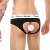 Sous-vêtements sexy pour hommes, slips respirants à fesses ouvertes, culottes confortables en coton doux, poche bombée, sous-vêtements convexes en U