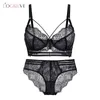 Bras Sets Logirlve Sexy Lingerie Ultrathin Cup For Women underwear Classic Bandage Bra Set Push Up Brassiere Lace Plus Size Underwear 231124