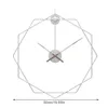 Настенные часы 20 дюймов 50 см простой стиль часы из кованого железа модные бесшумные подвесные часы для домашнего декора гостиной-серебристый черный Golden1174s