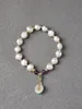 Filo dal design originale con fibbia in giada, perla coltivata, ametista naturale, bracciale da donna