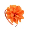 Hårtillbehör 20 färger Solid Big Flower Hairbands For Girls Handmade Ribbon High Quality Princess Decor Gift