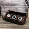 Watch Boxes Cases Luxury Vintage Watch Roll Travel Case Genuine Leather Handmade Display Box 12368 Slots Wrist Watches Jewelry Storage Pouch 231124