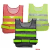 Reflective Safety Supply Wholesale Vest Clothing Hollow Grid Vests High Visibility Warning Working Construction Traffic Drop Deliver Dhih9