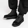 Winter Martin Boots Men's High Top Shoes Locomotive Work Boots Black Shoes 112423a