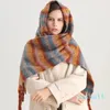 Scarfwinter Cashmere Damskie ciepłe szalik szalik mody kratowy