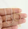 Chains 20mm Big Circle Silver Necklace Pendant Fashoin Design Gold Color 925 Women Jewelry