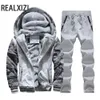 Survêtements pour hommes Sports d'hiver Veste Pantalon Costumes Manteaux Pantalons Ensembles Épaissir Polaire Thermique Sweats À Capuche Ensemble Camouflage Survêtement Sweatshirts 231123