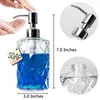 Distributeur de savon liquide 1 pièce en verre gaufré diamant comme indiqué 17,7 x 7,6 cm pour salle de bain
